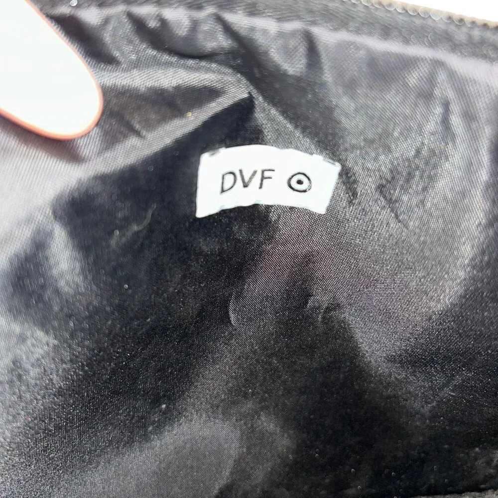 diane von furstenberg pink floral print large makeup zip pouch bag